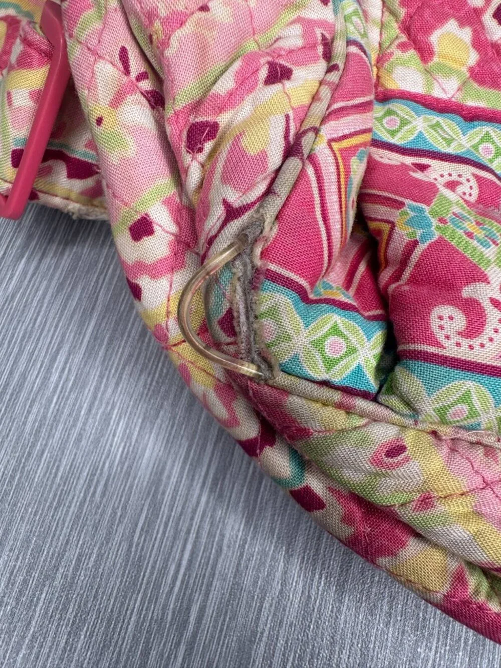 Vera Bradley Quilted Cotton Backpack Pink Green Paisley Floral Retired Pattern